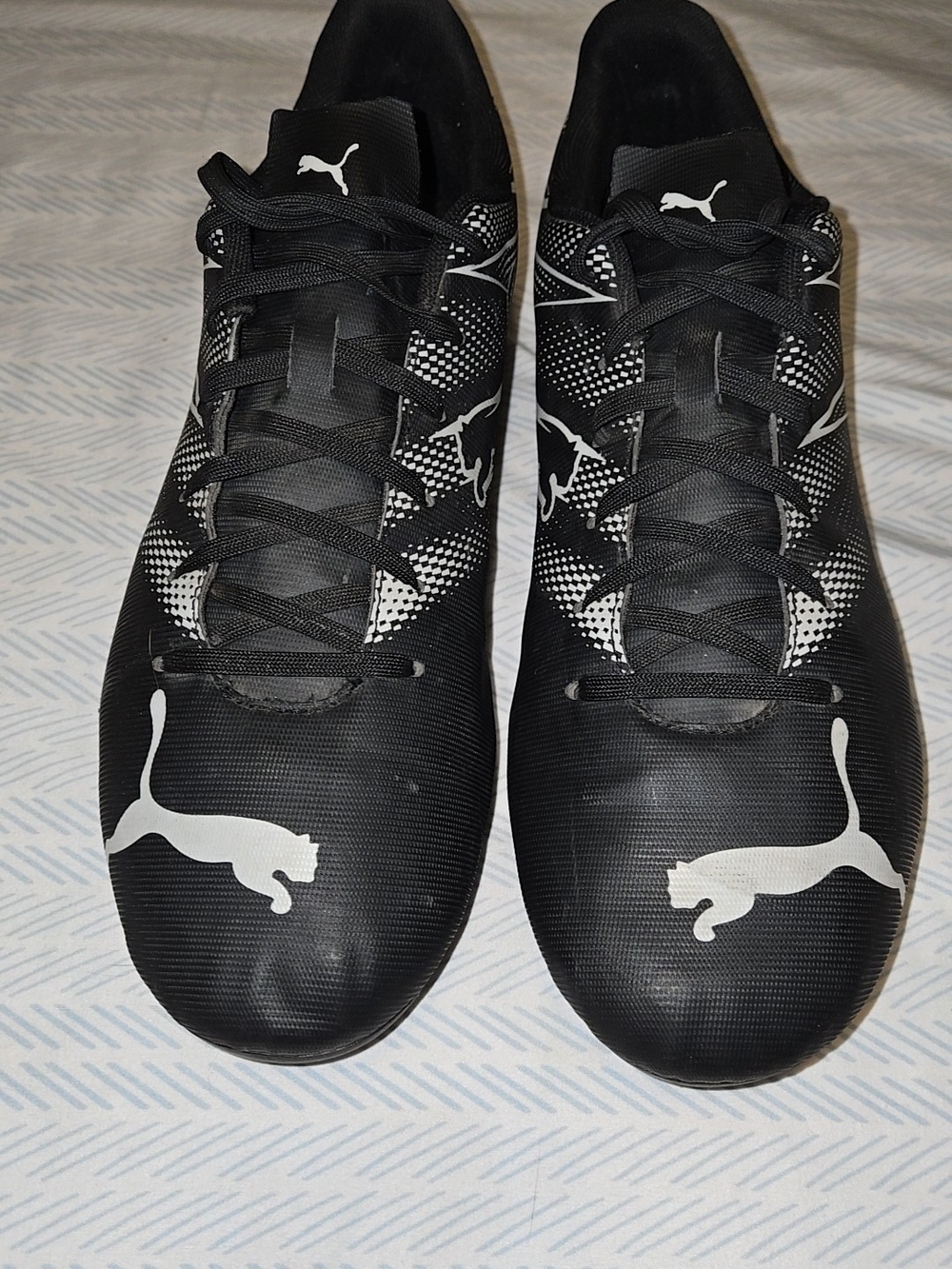 Puma Men’s Black Athletic Shoes with White Logos